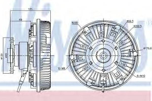 NISSENS 86077 Зчеплення, вентилятор радіатора