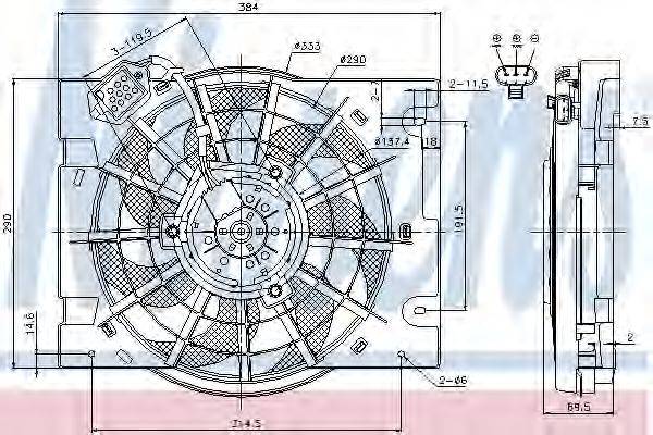 NISSENS 85186 Вентилятор, конденсатор кондиціонера