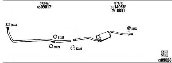 WALKER FI61128 Система випуску ОГ