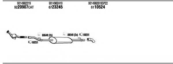 WALKER MBT08730 Система випуску ОГ