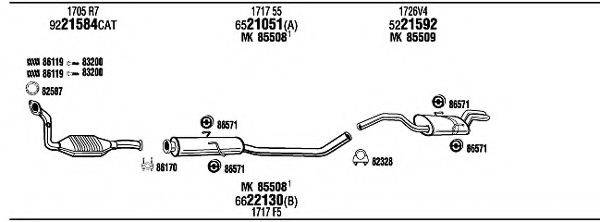 WALKER PET08225 Система випуску ОГ