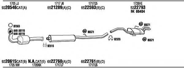 WALKER PET15116 Система випуску ОГ