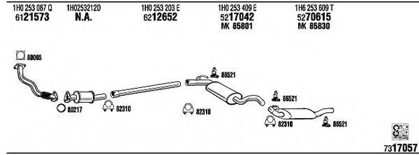 WALKER VW23038 Система випуску ОГ