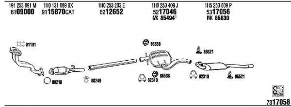 WALKER VW25029 Система випуску ОГ