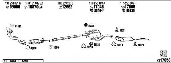 WALKER VW25053 Система випуску ОГ