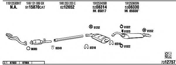 WALKER VW36019 Система випуску ОГ