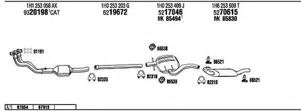 WALKER VW36151 Система випуску ОГ