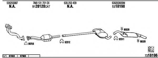 WALKER VW45003 Система випуску ОГ