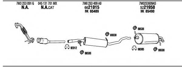 WALKER VW55013 Система випуску ОГ