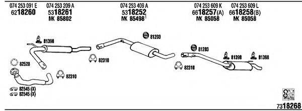 WALKER VW72239 Система випуску ОГ