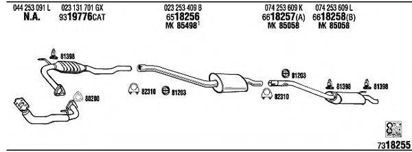 WALKER VW72246 Система випуску ОГ