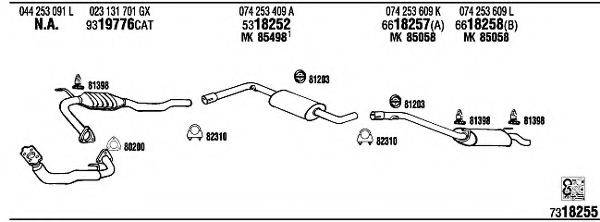 WALKER VW72247 Система випуску ОГ