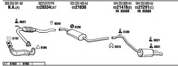 WALKER VW72300 Система випуску ОГ