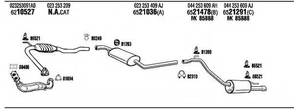 WALKER VW72303 Система випуску ОГ