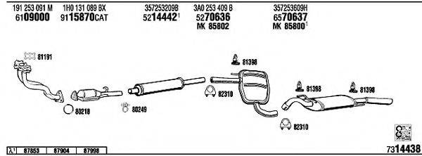 WALKER VW80309 Система випуску ОГ