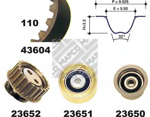 MAPCO 23604 Комплект ременя ГРМ