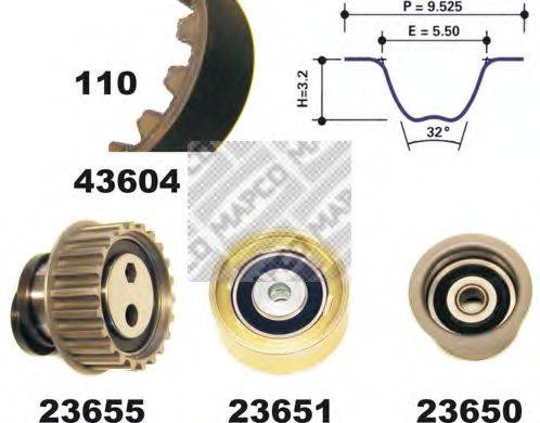 MAPCO 23605 Комплект ременя ГРМ