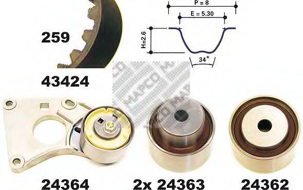 MAPCO 23424 Комплект ременя ГРМ