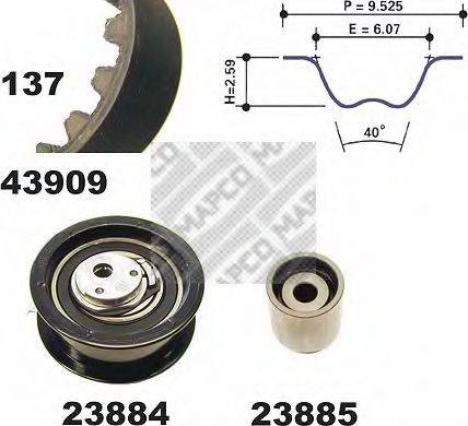 MAPCO 73808 Комплект ременя ГРМ