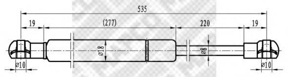 MAPCO 91106 Газова пружина, кришка багажника