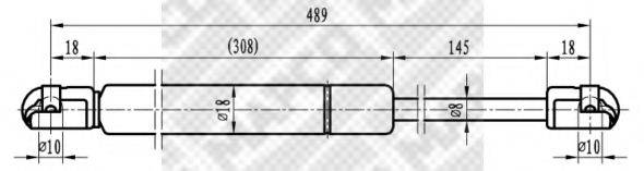 MAPCO 91601 Газова пружина, кришка багажника