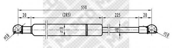 MAPCO 91900 Газова пружина, кришка багажника