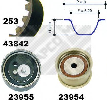 MAPCO 23842 Комплект ременя ГРМ