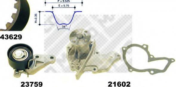 MAPCO 41629 Водяний насос + комплект зубчастого ременя