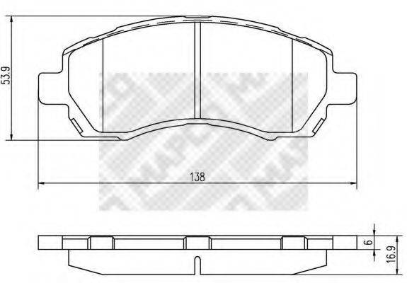 MAPCO 6844 Комплект гальмівних колодок, дискове гальмо