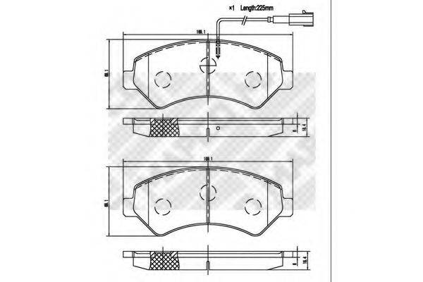 MAPCO 6846 Комплект гальмівних колодок, дискове гальмо