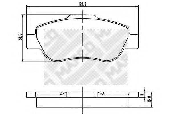 MAPCO 6905 Комплект гальмівних колодок, дискове гальмо