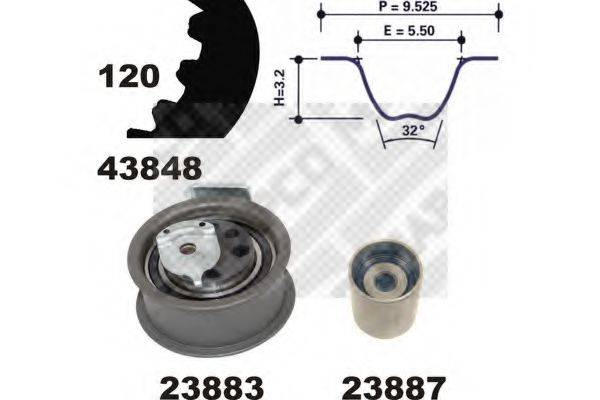 MAPCO 73814 Комплект ременя ГРМ