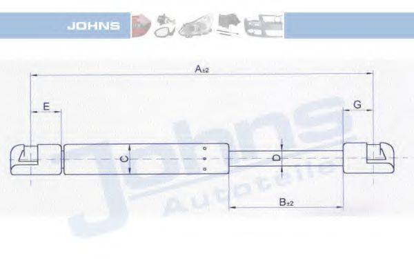 JOHNS 32159592 Газова пружина, кришка багажника