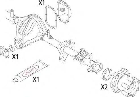 CORTECO 19536203 Комплект прокладок, диференціал