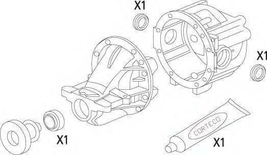 CORTECO 19536215 Комплект прокладок, диференціал