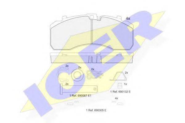 ICER 152091066 Комплект гальмівних колодок, дискове гальмо