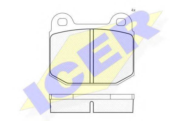 ICER 180170 Комплект гальмівних колодок, дискове гальмо
