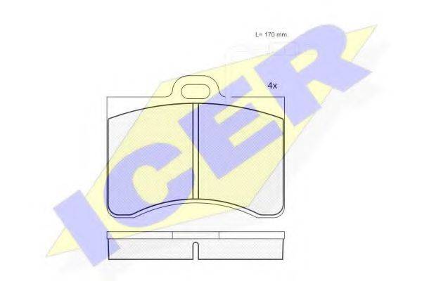 ICER 180175 Комплект гальмівних колодок, дискове гальмо