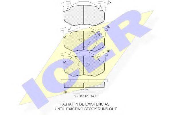 ICER 180375 Комплект гальмівних колодок, дискове гальмо