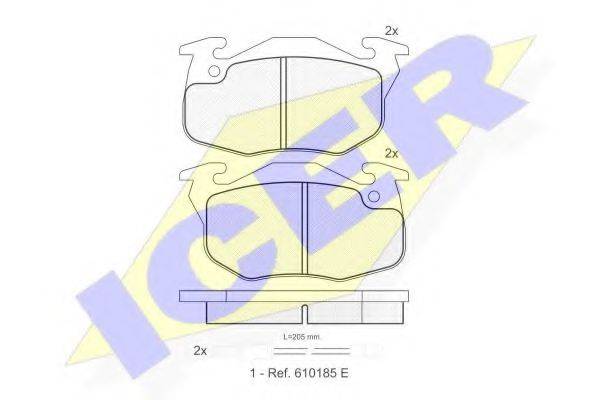 ICER 180746 Комплект гальмівних колодок, дискове гальмо