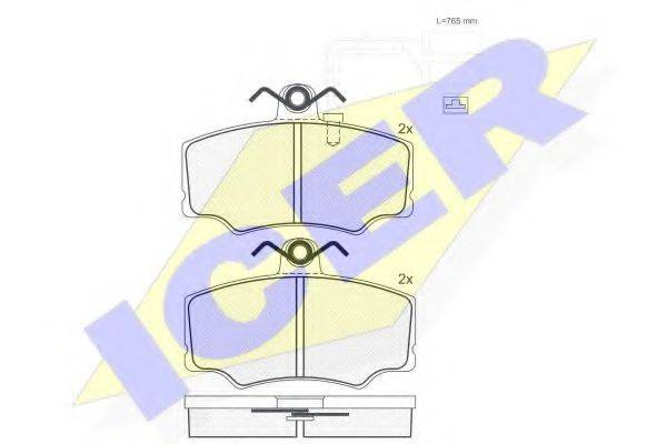 ICER 180868 Комплект гальмівних колодок, дискове гальмо