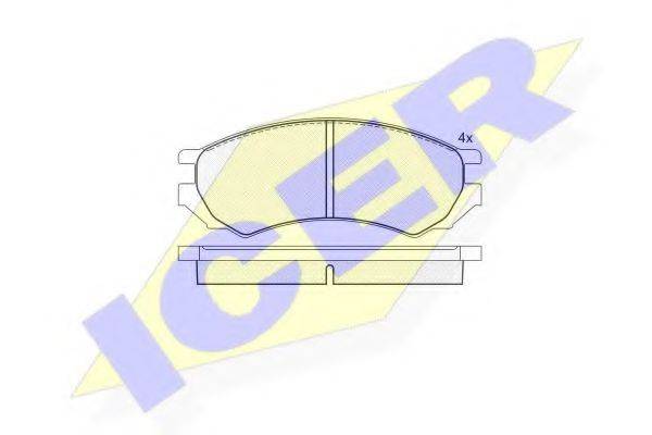 ICER 180878 Комплект гальмівних колодок, дискове гальмо