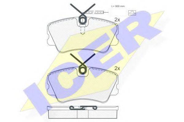 ICER 180944 Комплект гальмівних колодок, дискове гальмо