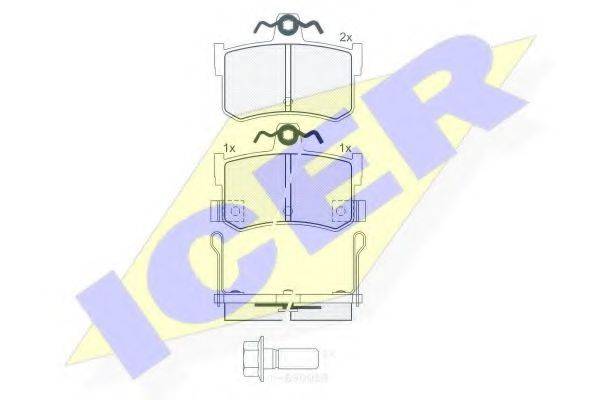 ICER 180995701 Комплект гальмівних колодок, дискове гальмо
