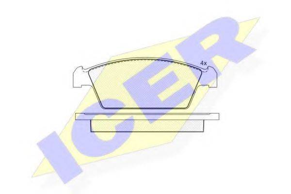 ICER 181134 Комплект гальмівних колодок, дискове гальмо