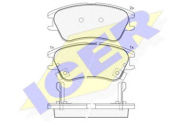 ICER 181557 Комплект гальмівних колодок, дискове гальмо