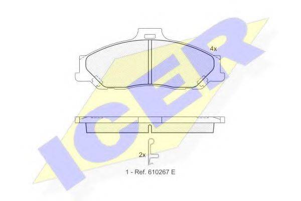 ICER 181580 Комплект гальмівних колодок, дискове гальмо