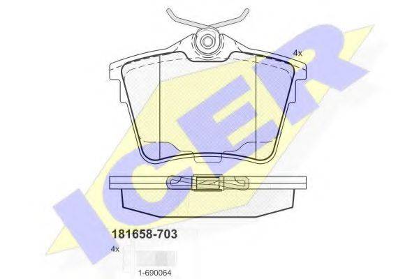 ICER 181658703 Комплект гальмівних колодок, дискове гальмо