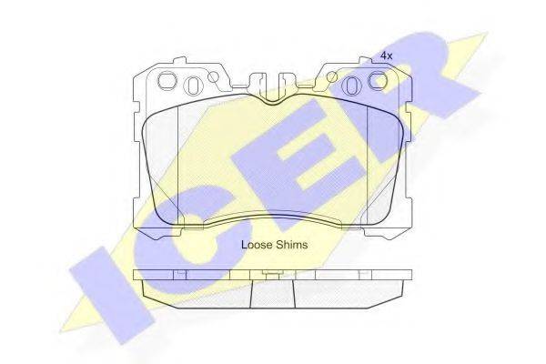 ICER 181935 Комплект гальмівних колодок, дискове гальмо