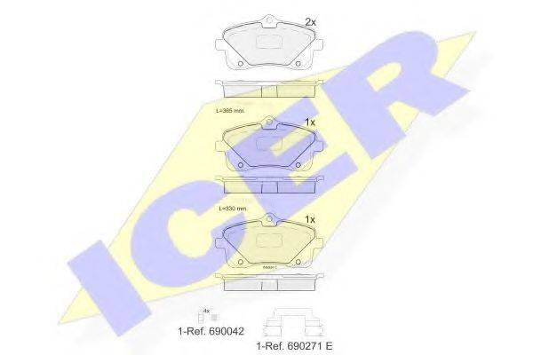 ICER 182024 Комплект гальмівних колодок, дискове гальмо